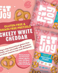 FitJoy Gluten Free Pretzels White Cheddar Twists Grain Free Gluten Free Snacks with MadeInUSA Crispy Crunchiness  Nut Free NonGMO Vegan Certified 45 Oz 6 Bag Pretzel Pack