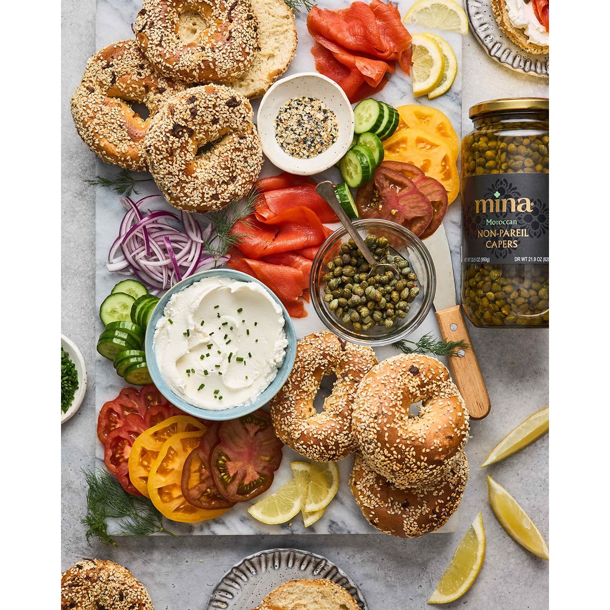 Mina Capers Non Pareil 7 oz Perfect Mediterranean Seasoning or Garnish Moroccan Capers Jar Made with only Capers Water Vinegar and Sea Salt Non GMO Keto Vegan Gluten Free