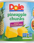 Dole Pineapple Chunks 398 ml135 oz Can Imported from Canada