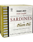 Skinless  Boneless Sardines in Olive Oil 3 Pack 375 oz Tin  Trader Joes