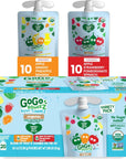 GoGo squeeZ Happy tummieZ Variety Pack, Organic Apple Mango Pineapple Banana & Apple Strawberry Pomegrenate Spinach, 3.2 oz (Pack of 20), Kids Snacks with Prebiotic Fiber, Gluten, Nut & Dairy Free