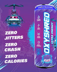 EHPlabs x Ghostbusters OxyShred Healthy Energy Drink  Zero Sugar Energy Drinks Green Tea Extract Vitamin C  L Carnitine  Zero Carbs Zero Calories Clean Caffeine  Ecto Freeze 12Pack