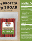 Old Wisconsin Pepperoni Sausage Snack Sticks Naturally Smoked Ready to Eat High Protein Low Carb Keto Gluten Free 28 Ounce Resealable Package