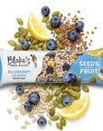 Blake’s Seed Based Snack Bar - Blueberry Lemon (12 Bars), Nut Free, Gluten Free, Dairy Free & Vegan, Healthy Snacks for Kids or Adults, Fruit Bar Flavor, Great for Breakfast, Organic