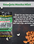 World Wide Nutrition Enerjets Wake Up Energy Booster Caffeinated Drops - Instant Coffee Energy Supplements - Mocha Mint Flavor - Pack of 6, 12 Drops Per Package with Worldwide Multi Purpose Key Chain