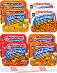 Yakisoba Noodle Variety Pack of 4 flavors  Chicken Korean BBQ Teriyaki Beef Teriyaki Chicken  2 Packs of Each Flavor  Bundle with Ballard Products Chopsticks