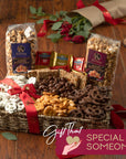 KREMERY Creamy Chocolate Cravings  Chocolate Covered Pretzels  Caramel Popcorn Gift Basket in Seagrass Tray  Ribbon Large 35 LB Appreciation Birthday Sweet Treats  Kosher Dairy