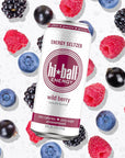 Hiball Energy Seltzer Water Caffeinated Sparkling Water Made with Vitamin B12 and Vitamin B6 Sugar Free 8 pack of 16 Fl Oz Wild Berry