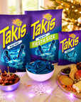 Takis Blue Heat 17 oz Fiesta Size Bag, Hot Chili Pepper Flavored Extreme Spicy Rolled Tortilla Chips