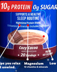 Premier Protein Good Night Protein Powder, Hot Cocoa Mix, 10g Protein, 0g Sugar, 11 Vitamins & Minerals, Nighttime Protein Blend, Magnesium, Zinc, 20 Serve, 1 Tub