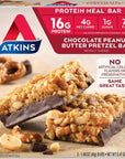 Atkins Chocolate Peanut Butter Pretzel Protein Meal Bar - 5 Count