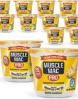 Macaroni and Cheese Microwavable Cups Made With Probiotics And MTC Oil 20g Protein Per Serving Real White Cheddar Cheese By MUSCLE MAC PRO 12 Pack