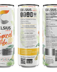 CELSIUS Sparkling Tropical Vibe Functional Essential Energy Drink 12 Fl Oz Pack of 24