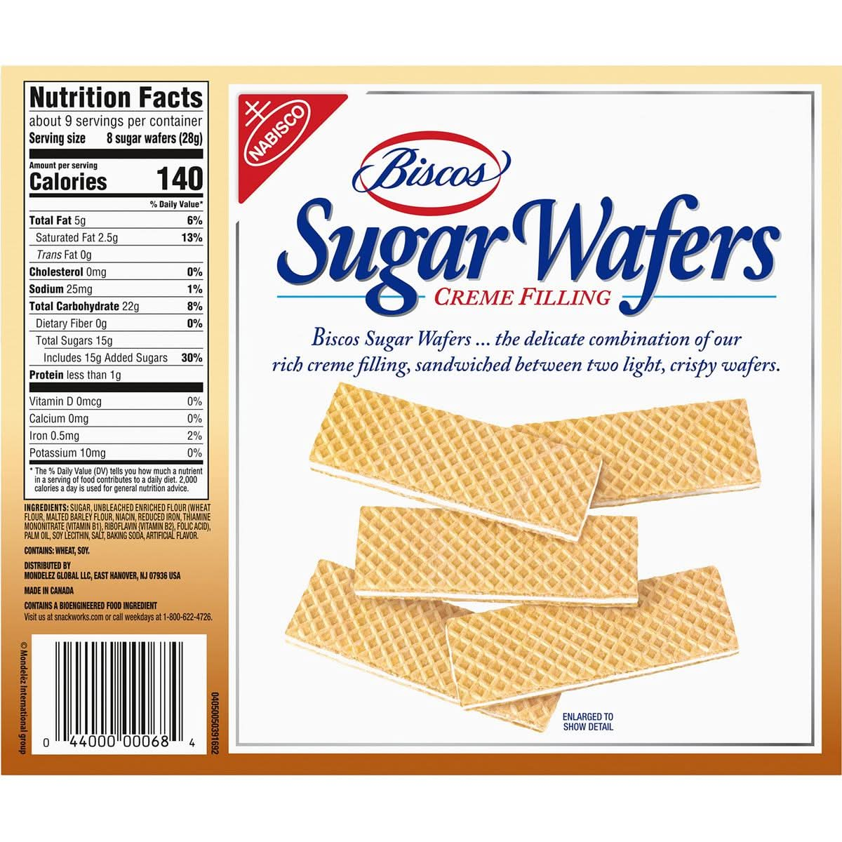 Biscos Creme Filled Sugar Wafers 6  85 oz Boxes