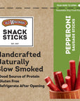 Old Wisconsin Pepperoni Sausage Snack Sticks Naturally Smoked Ready to Eat High Protein Low Carb Keto Gluten Free 6 Ounce Resealable Package