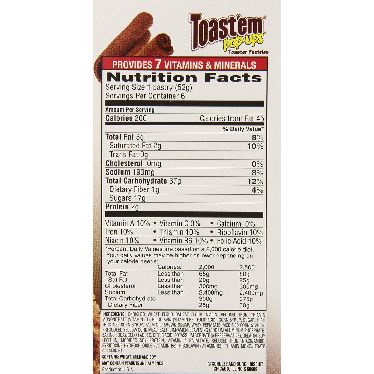 Toastem Pastry Tart Frosted Brown Sugar Cinnamon 11 Ounce