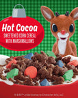 Rudolph the RedNosed Reindeer Breakfast Cereal Hot Cocoa Flavored Corn Cereal with Marshmallows Family Size 171 oz