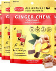 Pocas Original Ginger Chews  Sweet and Zesty Ginger Chew Individually Wrapped LowCalorie Snacks Ginger Candy Made with Pure Cane Sugar 3 Oz Ea Pack of 4