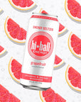 Hiball Energy Seltzer Water Caffeinated Sparkling Water Made with Vitamin B12 and Vitamin B6 Sugar Free 8 pack of 16 Fl Oz Grapefruit