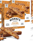 Nonnis Salted Caramel Biscotti Italian Cookies  3 Boxes  Biscotti Individually Wrapped Cookies  Italian Biscotti Cookies wRich Milk Chocolate  Sea Salt  Kosher  672 oz