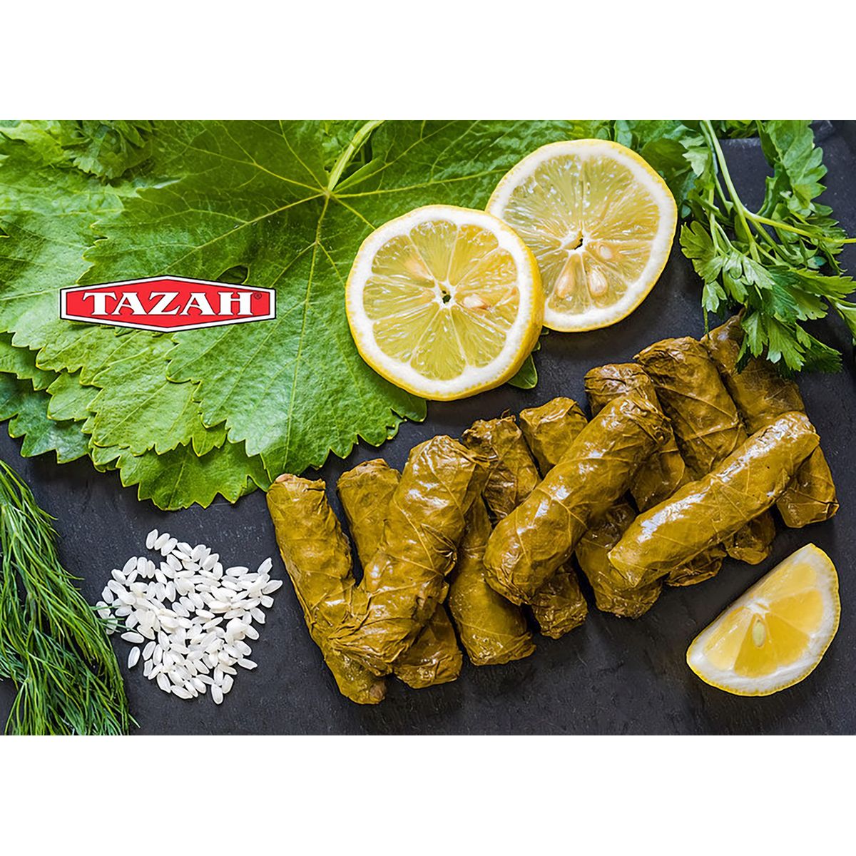 Tazah Grape Leaves in a Jar 16oz Drained California Style Turkish Vine Leaves Great For Stuffed Grape Leaves Dolma Halal Vegetarian Vegan  Net 32oz