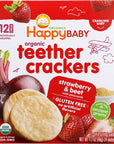 Happy Baby Organic Strawberry & Beet Teether Crackers 12 Count, 1.7 OZ