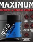 Jocko Fuel Ultimate Pre Workout Powder - Pre-Workout Energy Powder Drink for Men & Women - High Stim Sugar-Free Nootropic Blend to Support Muscle Pump, Energy, & Recovery 200mg Caffeine Blue Raspberry