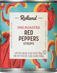 Roland Foods FireRoasted Red Pepper Strips 28 Ounce Can Pack of 4