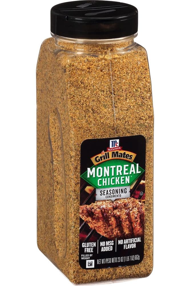 McCormick Grill Mates Montreal Chicken Seasoning, 23 oz - One 23 Ounce Container of Montreal Chicken Seasoning with Blend of Garlic, Onion, Black and Red Pepper and Paprika for Meats and Seafood