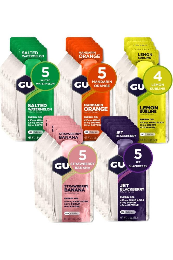 GU Energy Original Sports Nutrition Energy Gel, 24-Count, Assorted Fruity Flavors