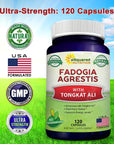 aSquared Nutrition Fadogia Agrestis 1000mg & Tongkat Ali 400mg - 120 Capsules - Fadogia Agrestis Extract Supplement and Powder Complex Pills