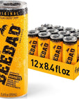 BEEBAD Sparkling Energy Drink Powered by Honey - 12 Count