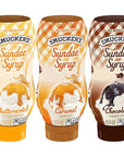 Smuckers Sundae Syrup Caramel Butterscotch  Chocolate Ice Cream Topping Bundle 20 Oz Variety Pack of 3