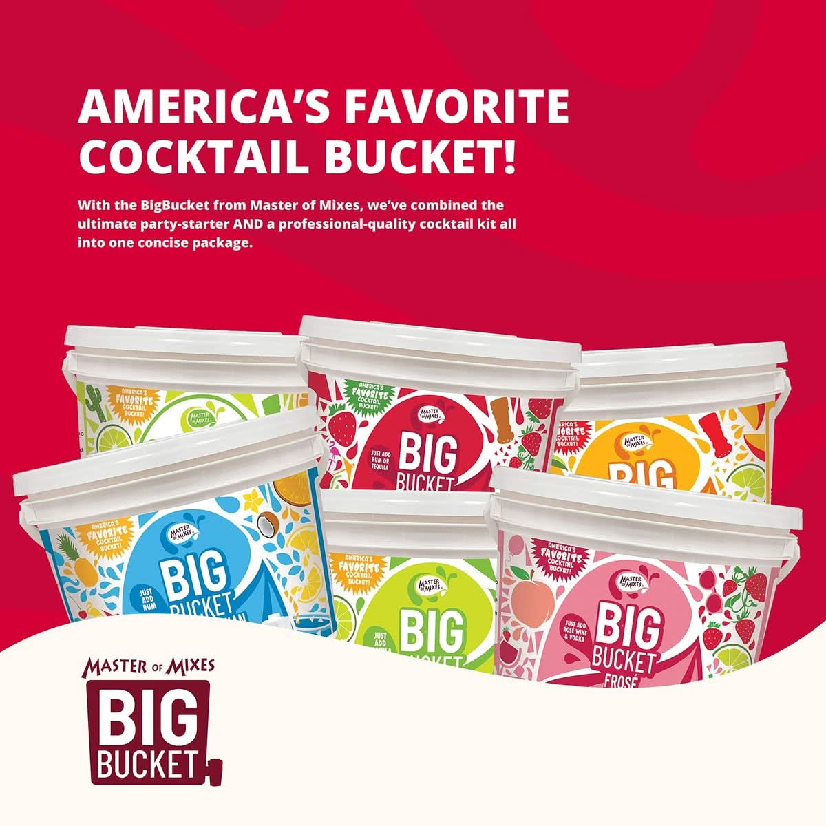 Master of Mixes Mango Daiquiri Margarita Mix Ready to Use 96 oz LowProfile BigBucket Individually Boxed in Ecommerce Protective Packaging