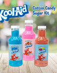 Nostalgia KoolAid Cotton Candy Flossing Sugar Party Kit 3Pack Blue Raspberry Strawberry Tropical Punch 316oz Bottles of Cotton Candy Sugar Mix