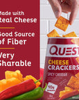 Quest Nutrition Cheese Crackers, Spicy Cheddar Blast, 10g of Protein, Low Carb, Made with Real Cheese, 12 Count (1.06 oz bags)