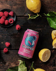 Gunna Craft Soda Beverage  Raspberry Pink Lemonade  Immune Boosting Sparkling Lemonade  Natural  Vegan  Keto  Soda  Sparkling Lemonade Cans  12 oz  12 pack