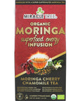 Miracle Trees Moringa Energy Tea  Cherry Chamomile Tea  Super Caffeinated Blend  Healthy Coffee Alternative Perfect for Focus  Organic Certified  NonGMO  16 Pyramid Sachets