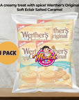 Werthers Original Salted Caramel Candy Pack of 4  Individually Wrapped Werther Soft Caramel Werthers Caramel Filled Candy Soft Chews Candy Soft Candy Caramel Creams Salt Caramel  Comes in Munch Mania Packaging