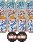 Shasta 3 Flavor Diet Soda Variety 8 fl oz Pack of 12 with By The Cup Coasters