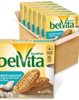 belVita Soft Baked Breakfast Biscuits, Banana Bread Flavor, 6 Boxes of 5 Packs (1 Biscuit Per Pack) & Toasted Coconut Breakfast Biscuits, 6 Boxes of 5 Packs (4 Biscuits Per Pack)