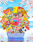 Sakura Box Japanese Candy  Snacks Dagashi Set  Pamphlet 50 Pieces Japanese Food Gift Box