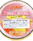 MW Polar Peach Slices in Light Syrup glass jar 10oz pack of 12