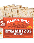 Manischewitz Passover Matzo 5x1lb Boxes The Original Manischewitz Passover Matzo  Two Ingredients only  Flour and Water  18 Min Matzo  Unsalted  Kosher for Passover and Year Round