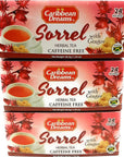 Caribbean Dreams Sorrel  Ginger Tea 24 tea bags pack of 3