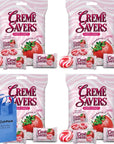 NOSH PACK Cream Savers Hard Candy Individually Wrapped 4 Pack Strawberry Cream Savers Bulk Candies 625 Ounce Bags with Nosh Pack Candy Bag