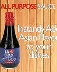 Lay Choy Soy Sauce, 10 Oz Gluten Free Soy Sauce, Asian Style All Purpose Soy Sauce Bottle, with Nosh Pack Mints, (6 Pack)