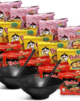 CraveRly Japanese 2 Ramen Bowls 2 pairs of Chopsticks and 15 Cheese Noodles Ramen Noodle Bowls for featuring Samyang Buldak Ramen Noodle Variety Pack includes Servings of Noodles of cheese flavor