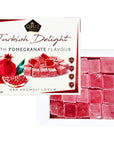 Cerez Pazari Turkish Delight with Pomegranate Flavour 200 gr Gourmet Small Size Snacks Gift Box No Nuts Sweet Luxury Traditional Confectionery Vegan Candy Dessert Glucose Free Lokum Approx18 Pcs