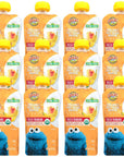 Earth's Best Organic Kids Snacks, Sesame Street Toddler Snacks, Organic Fruit Yogurt Smoothie for Toddlers 2 Years and Older, Peach Banana, 4.2 oz Resealable Pouch (Pack of 12)